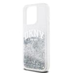 DKNY Liquid Glitter Arch Logo Transparent Kryt iPhone 14 Pro