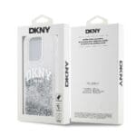 DKNY Liquid Glitter Arch Logo Transparent Kryt iPhone 14 Pro
