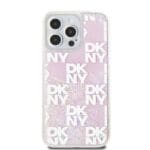 DKNY Liquid Glitter Checkered Pattern Pink Kryt iPhone 15 Pro Max