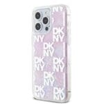 DKNY Liquid Glitter Checkered Pattern Pink Kryt iPhone 15 Pro Max