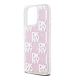 DKNY Liquid Glitter Checkered Pattern Pink Kryt iPhone 15 Pro Max