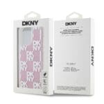 DKNY Liquid Glitter Checkered Pattern Pink Kryt iPhone 15 Pro Max