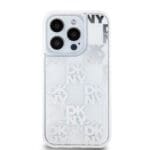 DKNY Liquid Glitter Checkered Pattern Transparent Kryt iPhone 15 Pro