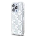 DKNY Liquid Glitter Checkered Pattern Transparent Kryt iPhone 15 Pro