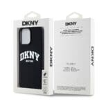 DKNY Liquid Silicone Arch Logo MagSafe Black Kryt iPhone 12/12 Pro