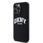 DKNY Liquid Silicone Arch Logo MagSafe Black Kryt iPhone 14 Pro