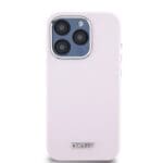 DKNY Liquid Silicone Silver Metal Logo MagSafe Pink Kryt iPhone 15 Pro