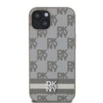 DKNY PU Leather Checkered Pattern and Stripe Beige Kryt iPhone 13