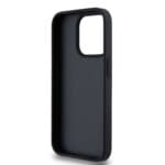 DKNY PU Leather Checkered Pattern and Stripe Black Kryt iPhone 15 Pro Max
