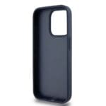 DKNY PU Leather Checkered Pattern and Stripe Blue Kryt iPhone 15 Pro Max