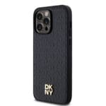 DKNY PU Leather Repeat Pattern Stack Logo MagSafe Black Kryt iPhone 13 Pro Max