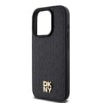 DKNY PU Leather Repeat Pattern Stack Logo MagSafe Black Kryt iPhone 13 Pro Max