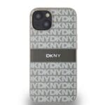 DKNY PU Leather Repeat Pattern Tonal Stripe Beige Kryt iPhone 14