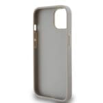 DKNY PU Leather Repeat Pattern Tonal Stripe Beige Kryt iPhone 14