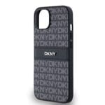 DKNY PU Leather Repeat Pattern Tonal Stripe Black Kryt iPhone 14