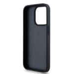 DKNY PU Leather Repeat Pattern Tonal Stripe Black Kryt iPhone 14 Pro