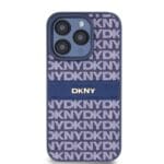 DKNY PU Leather Repeat Pattern Tonal Stripe Blue Kryt iPhone 15 Pro Max