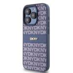 DKNY PU Leather Repeat Pattern Tonal Stripe Blue Kryt iPhone 15 Pro Max