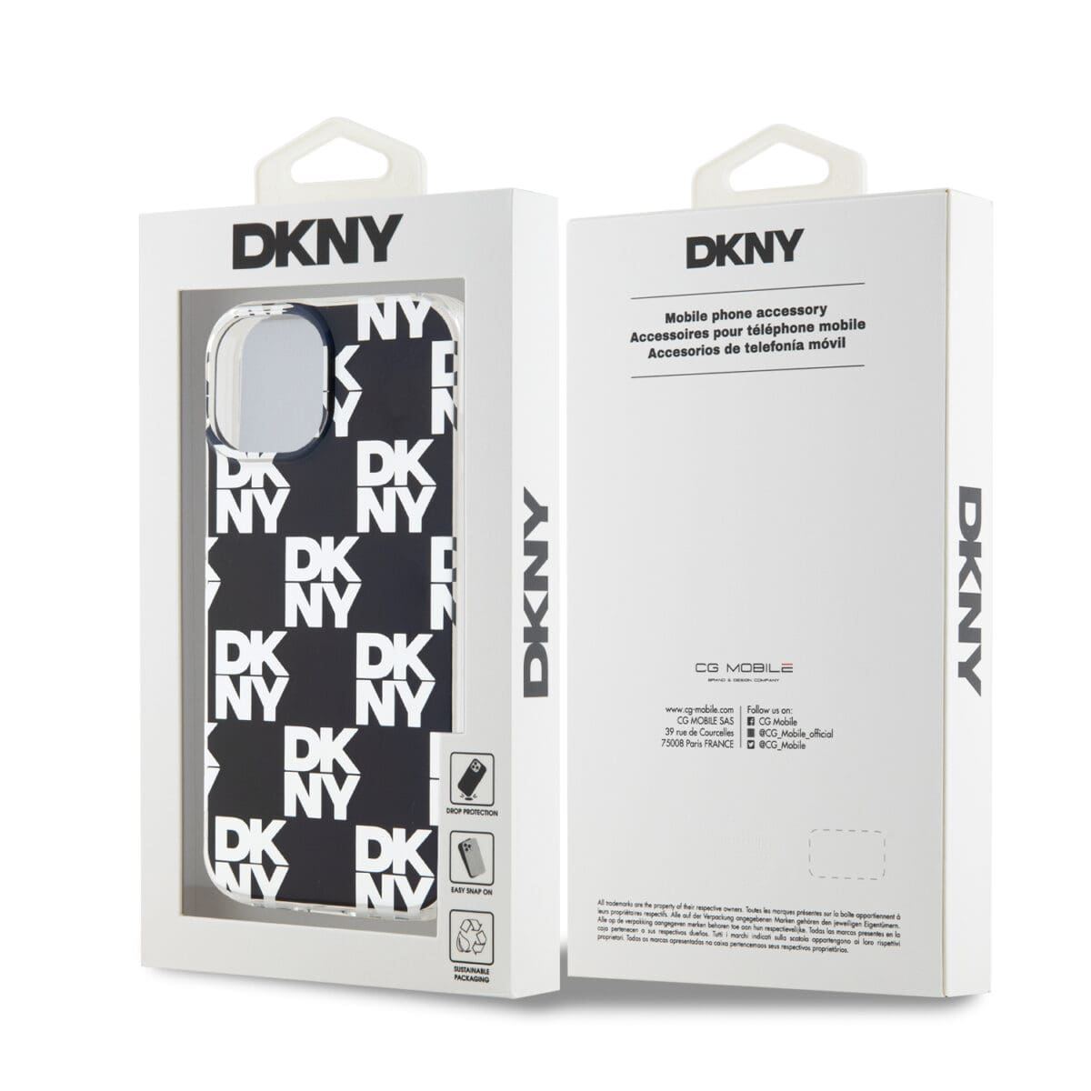 DKNY PC/TPU Checkered Pattern Black Kryt iPhone 14