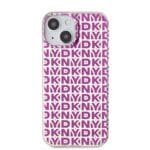 DKNY PC/TPU Repeat Pattern Pink Kryt iPhone 15