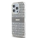DKNY PC/TPU Repeat Pattern Tonal Stripe MagSafe Beige Kryt iPhone 13 Pro