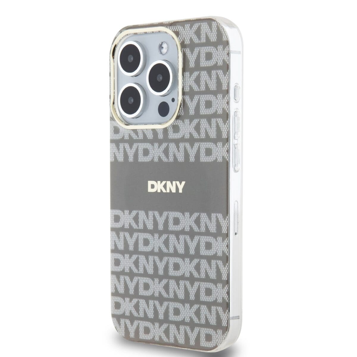 DKNY PC/TPU Repeat Pattern Tonal Stripe MagSafe Beige Kryt iPhone 13 Pro Max