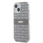 DKNY PC/TPU Repeat Pattern Tonal Stripe MagSafe Beige Kryt iPhone 15