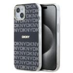DKNY PC/TPU Repeat Pattern Tonal Stripe MagSafe Black Kryt iPhone 15