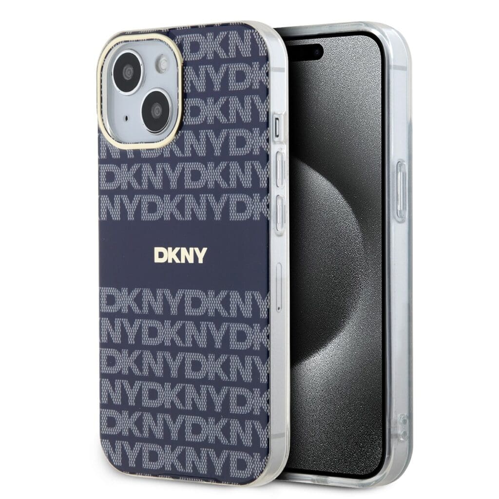 DKNY PC/TPU Repeat Pattern Tonal Stripe MagSafe Blue Kryt iPhone 13