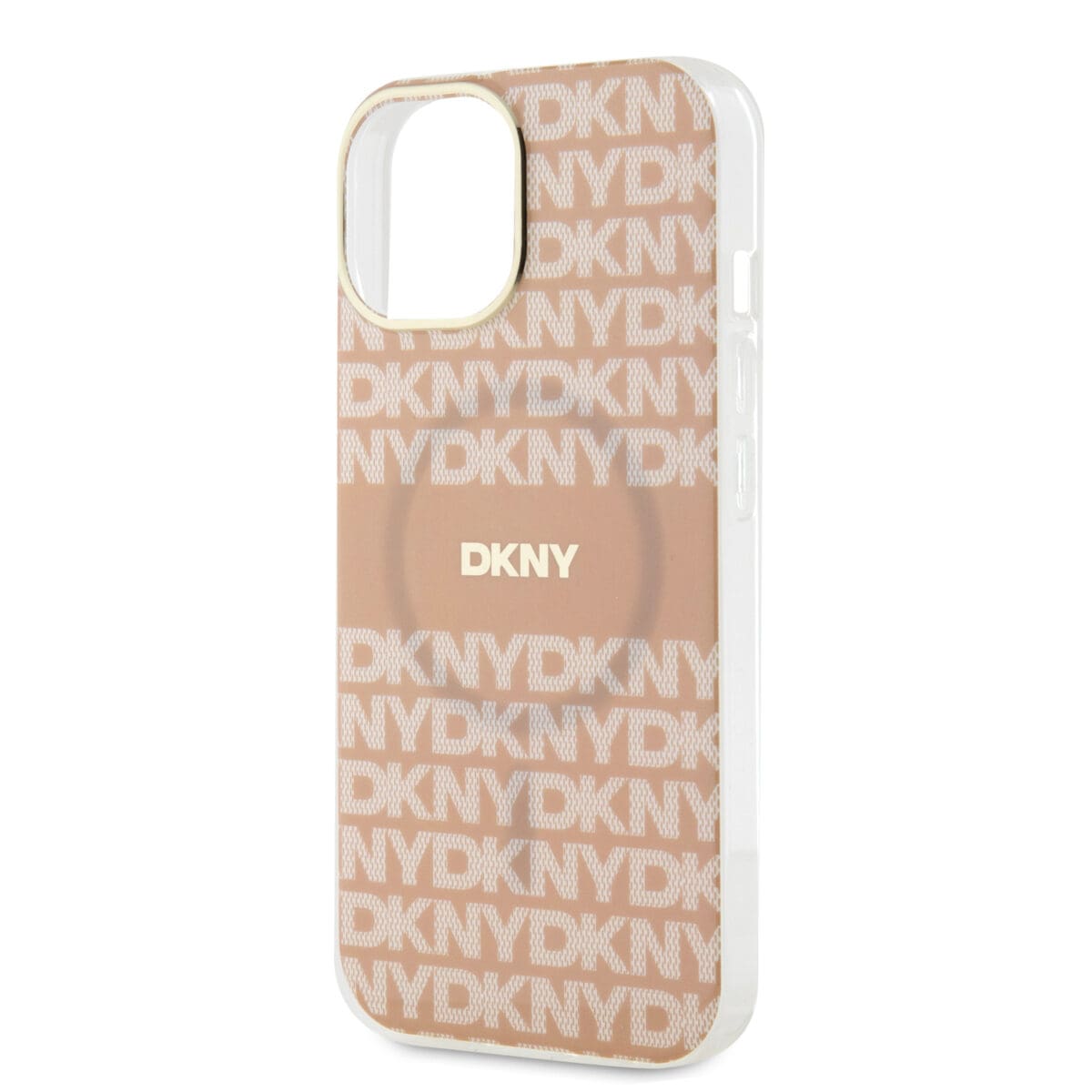 DKNY PC/TPU Repeat Pattern Tonal Stripe MagSafe Pink Kryt iPhone 15