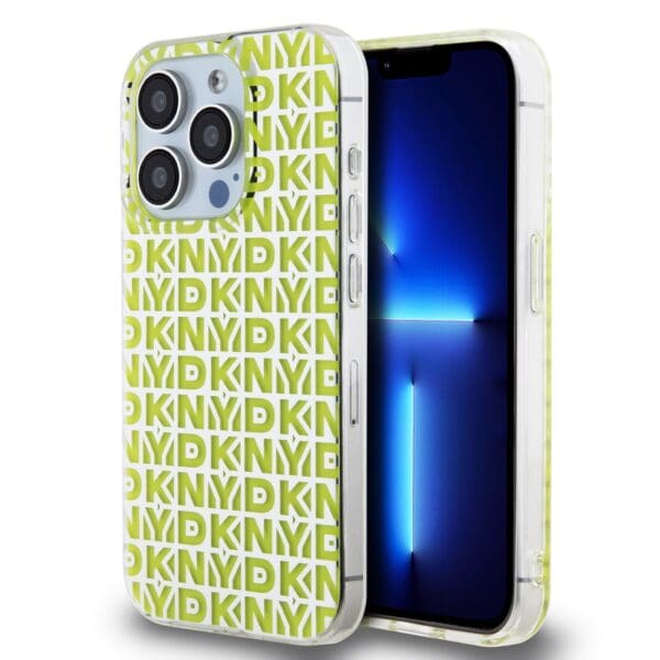 DKNY PC/TPU Repeat Pattern Yellow Kryt iPhone 15 Pro Max