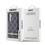DKNY PU Leather Checkered Pattern and Stripe Black Kryt Samsung Galaxy S24
