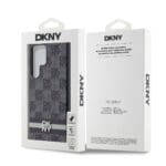 DKNY PU Leather Checkered Pattern and Stripe Black Kryt Samsung Galaxy S24 Ultra