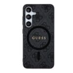 Guess PU Leather 4G Colored Ring MagSafe Black Kryt Samsung Galaxy S24 Plus