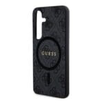 Guess PU Leather 4G Colored Ring MagSafe Black Kryt Samsung Galaxy S24 Plus