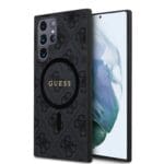 Guess PU Leather 4G Colored Ring MagSafe Black Kryt Samsung Galaxy S24 Ultra