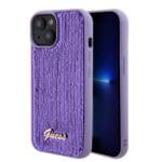 Guess Sequin Script Logo Purple Kryt iPhone 15 Plus