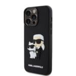 Karl Lagerfeld 3D Rubber Karl and Choupette Black Kryt iPhone 14 Pro Max