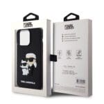 Karl Lagerfeld 3D Rubber Karl and Choupette Black Kryt iPhone 14 Pro Max