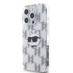 Karl Lagerfeld IML Electroplated Choupette Head Transparent Kryt iPhone 15 Pro