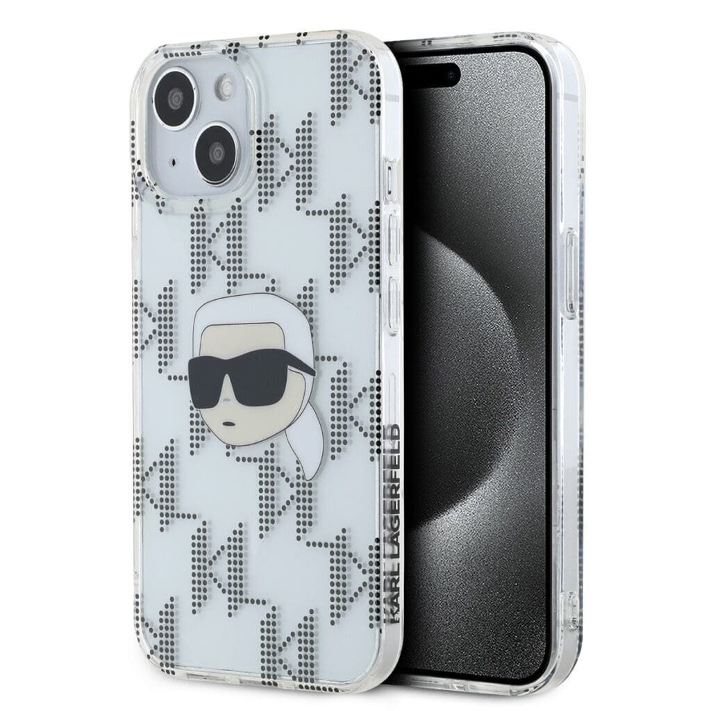 Karl Lagerfeld IML Electroplated Karl Head Transparent Kryt iPhone 15
