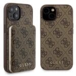 Guess Kit GUBPM5P15S4GEMGW Hardcase + Powerbank 5000mAh MagSafe Brown 4G Metal Logo Kryt iPhone 15