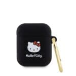 Hello Kitty Liquid Silicone 3D Kitty Head Logo Black Kryt AirPods 1/2