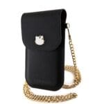 Hello Kitty PU Leather Metal Logo Bag Phone Black