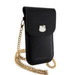 Hello Kitty PU Leather Metal Logo Bag Phone Black