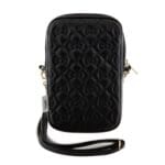Hello Kitty PU Leather Quilted Pattern Kitty Head Logo Bag Phone Black