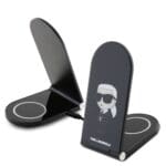 Karl Lagerfeld Aluminium Desktop Wireless Magnetic Charger 2v1 Ikonic NFT Black