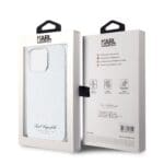Karl Lagerfeld Grained PU Hotel RSG Grey Kryt iPhone 15 Pro Max