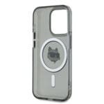 Karl Lagerfeld IML Choupette Head Metal Frame MagSafe Black Kryt iPhone 15 Pro Max