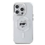Karl Lagerfeld IML Choupette Head Metal Frame MagSafe Transparent Kryt iPhone 14 Pro Max